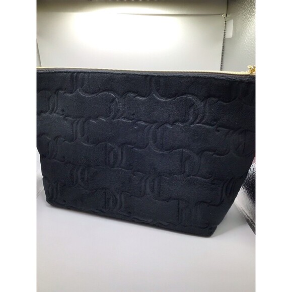 Juicy Couture BlackTravel Velour Makeup Cosmetic Bag Includes/Travel Bottle - Picture 4 of 9